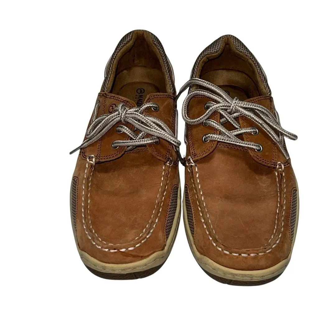Magellan Outdoors Laguna Madre Leather Boat Shoe Style Shoes Men's Size 9D Tan